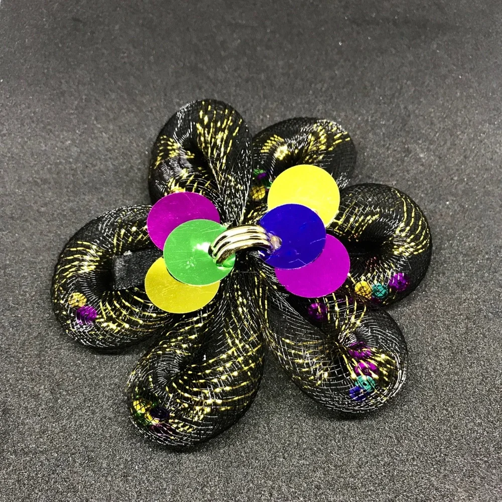 Rare 80s 90s Vintage Metallic Rainbow Bow Clips - 2 pack Funky Kidcore